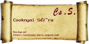Csoknyai Sára névjegykártya