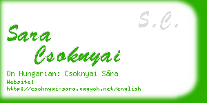 sara csoknyai business card